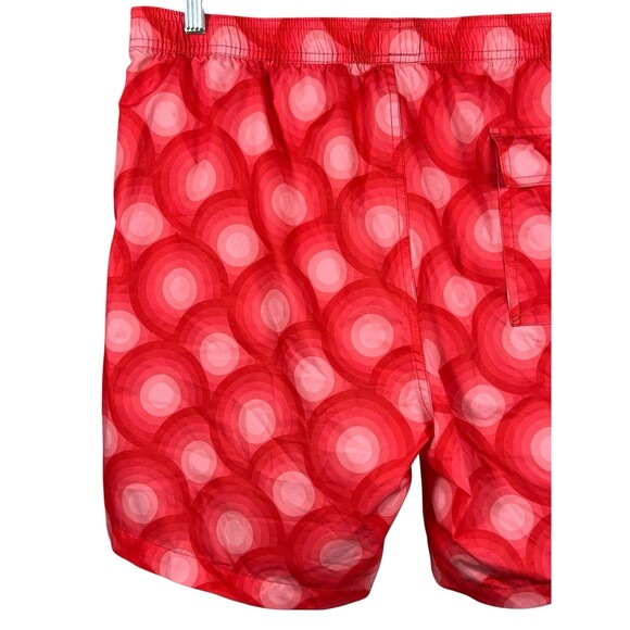Psycho Bunny Mens XL Swim Trunks Red Geometric Print Lined Board Shorts Beach - Picture 9 of 13